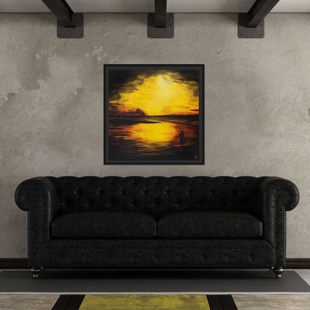 A Study in Brimstone displayed on the wall