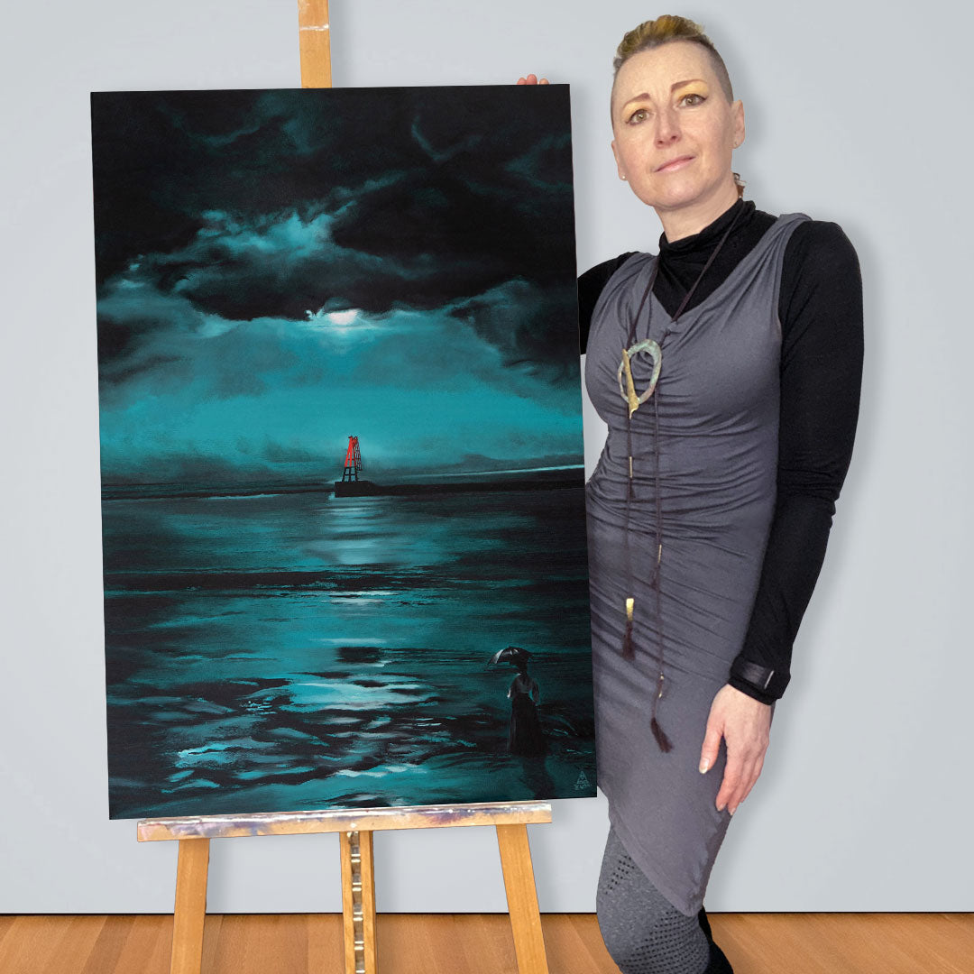 Anna-Marie Buss Artist with A Study in Tiffany Blue