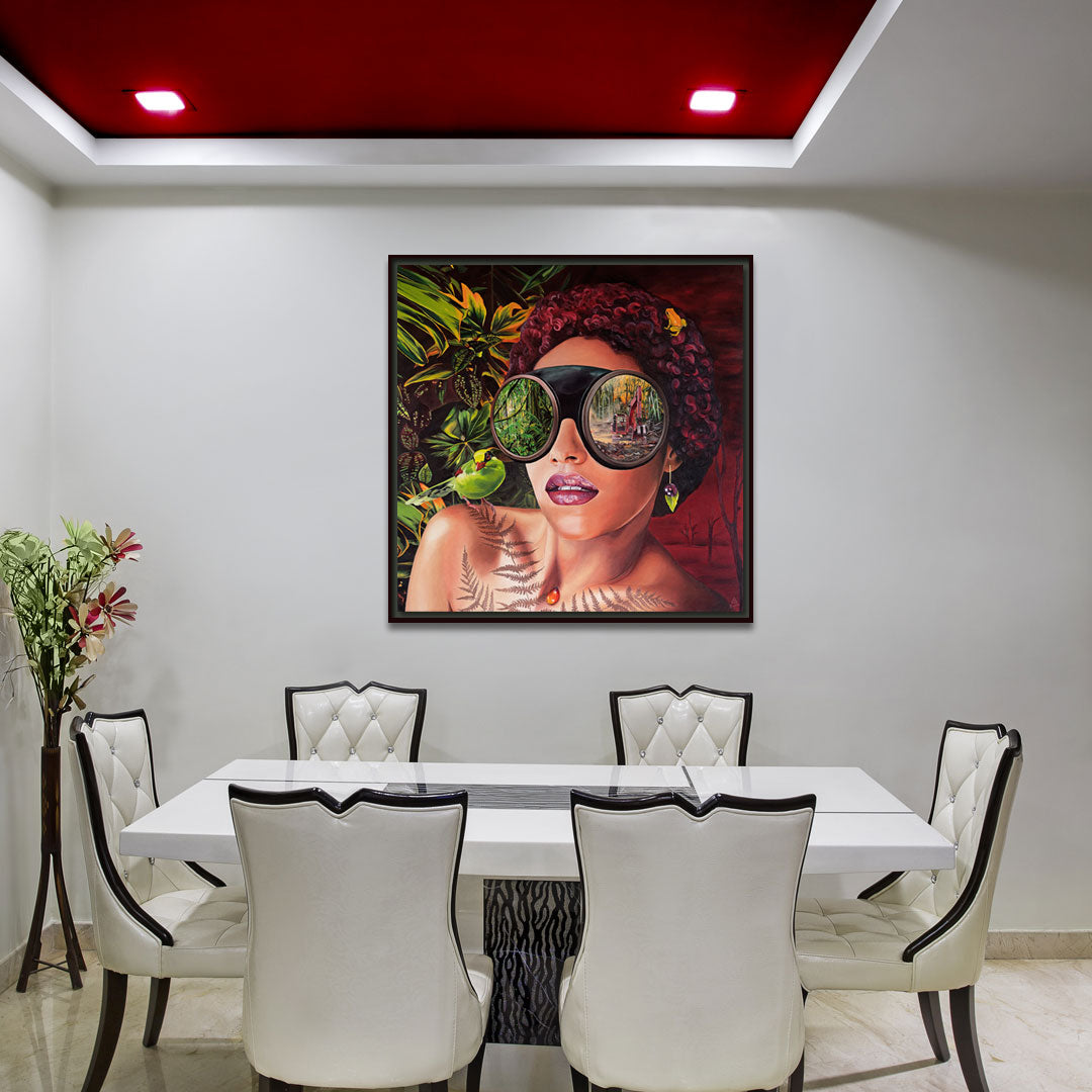 Deforestation painting in the dining room