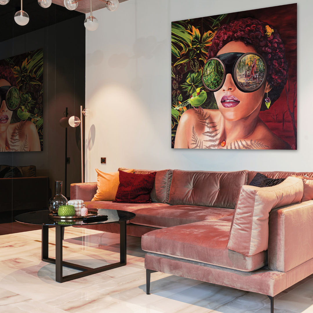 Deforestation painting on the wall 