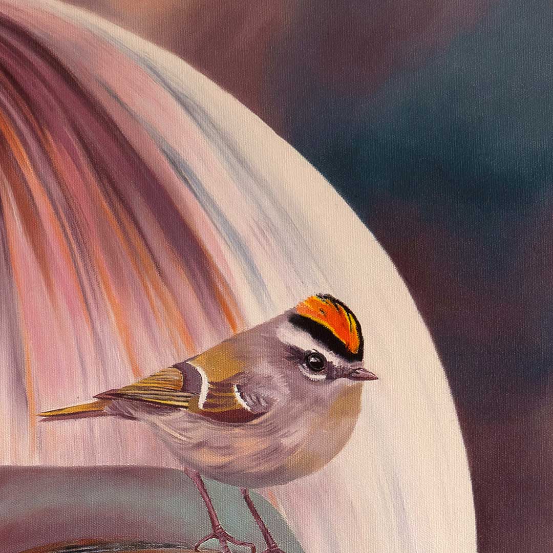 Firecrest bird painting