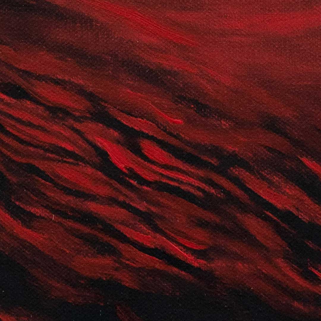 Red and black brush strokes