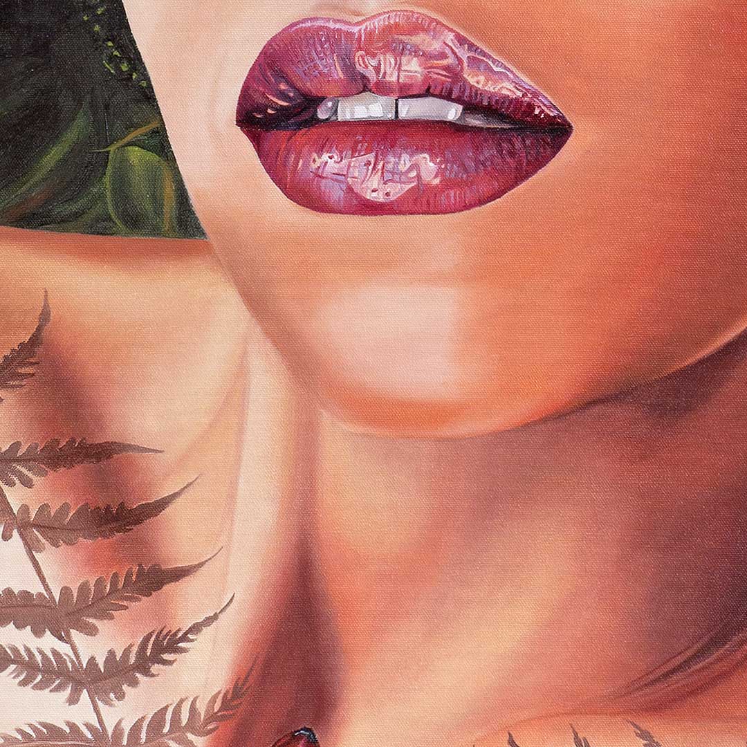 Lipgloss lips oil painting