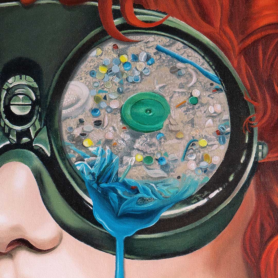 Nurdles detail plastic pollution painting