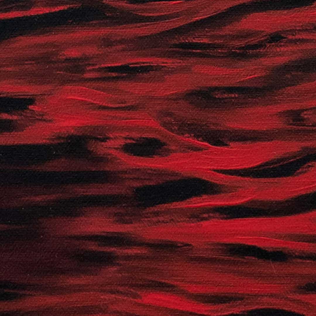 Red and black brush strokes