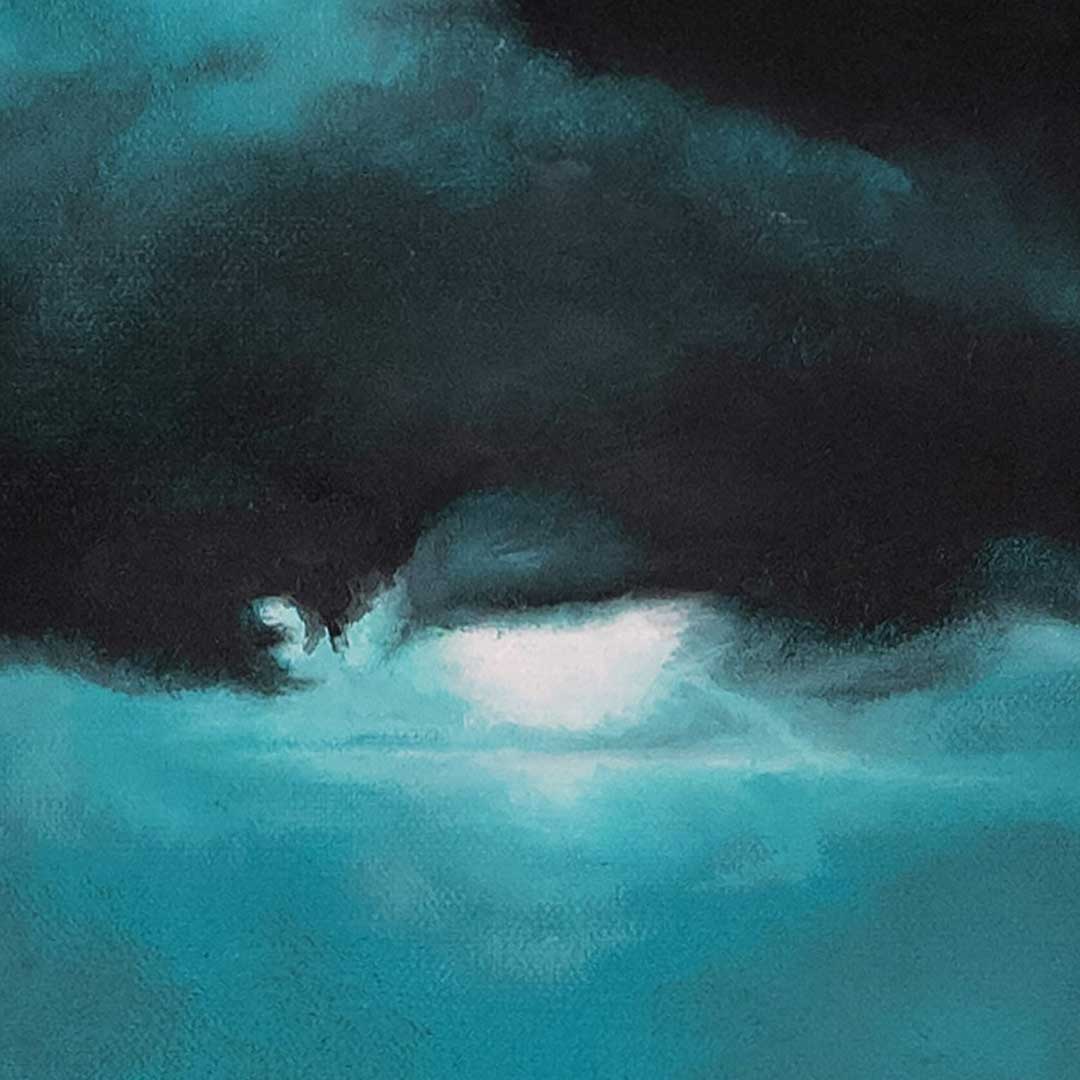 Sky and moonlight detail oil painting