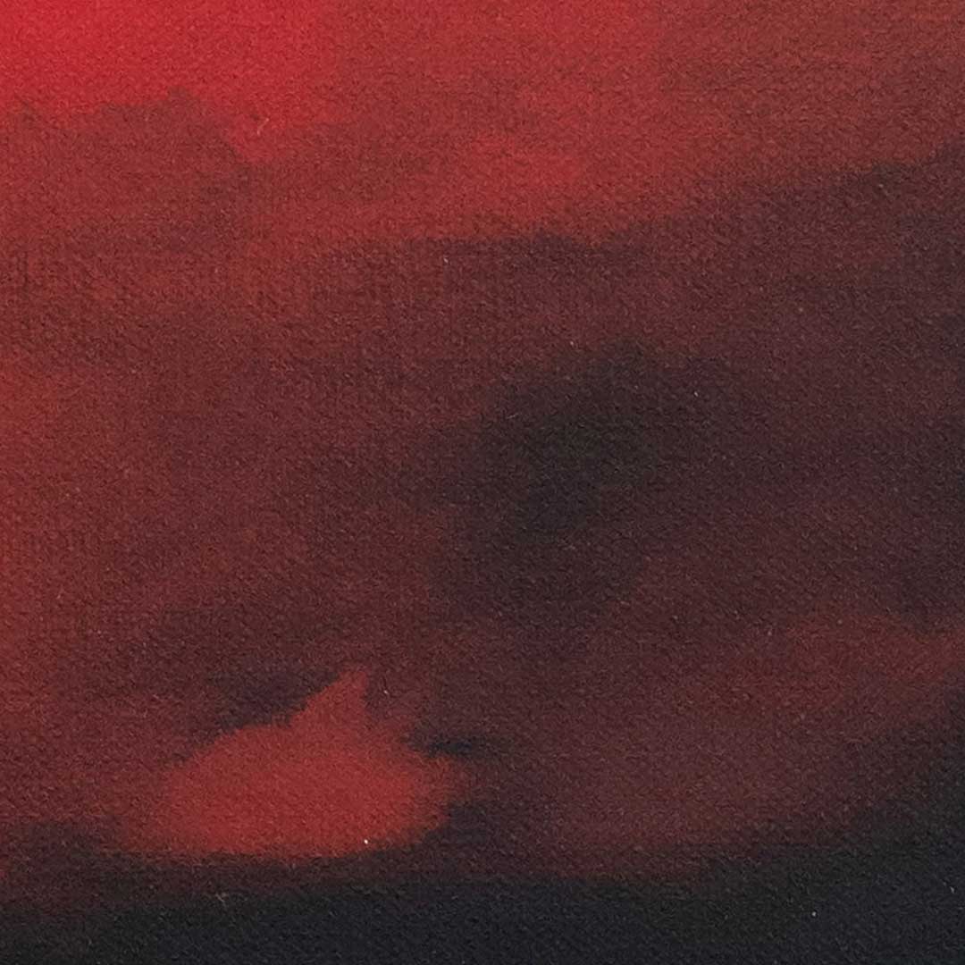 Red sky painting detail
