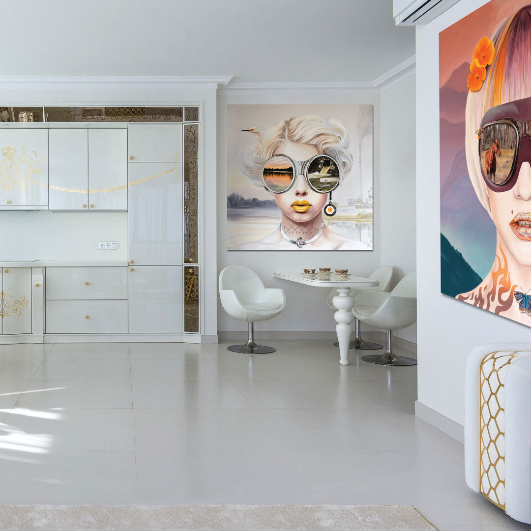 Toxic Waste Painting on in a white kitchen