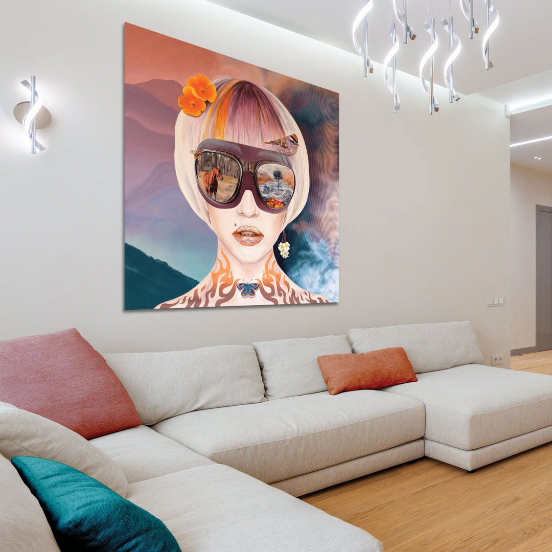 Wildfires painting in the lounge, interior design