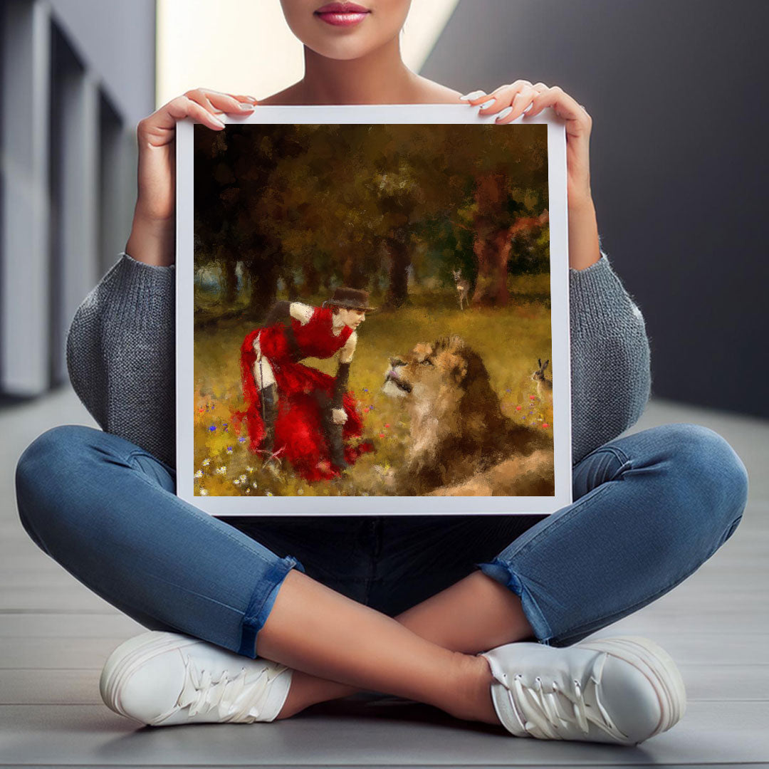 Anna and the Lion - Fine Art Print